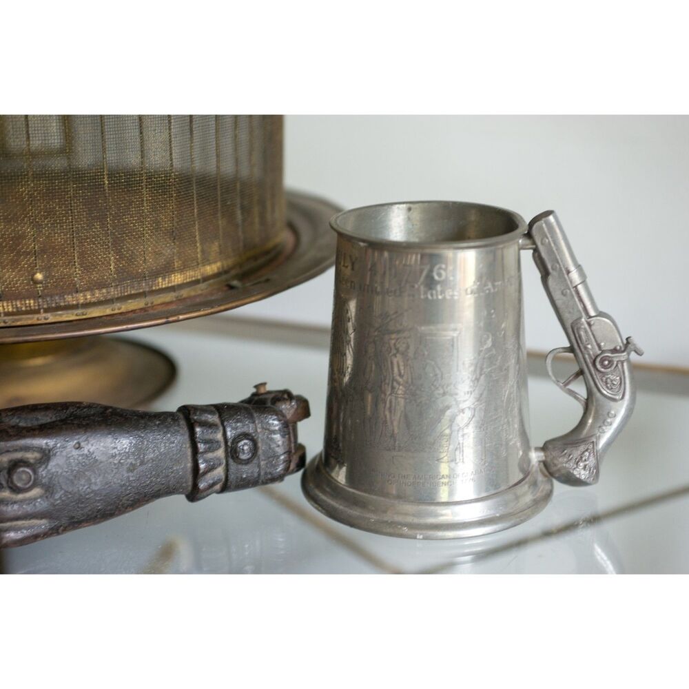 Vtg English Pewter Stein 1776 Declaration of Independence Gun Handle